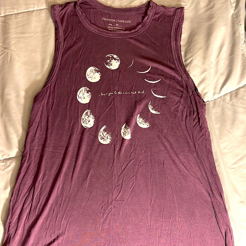 Love you to the moon and back purple tank